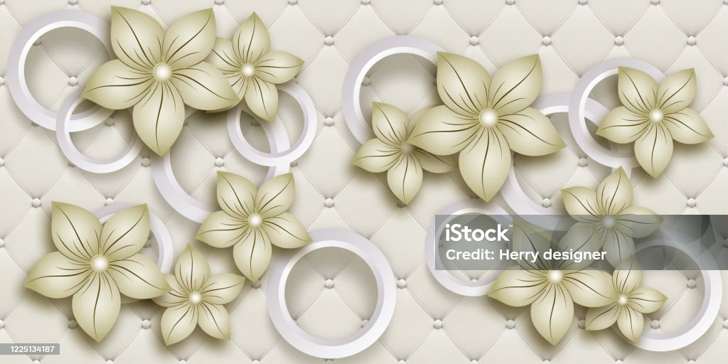 3d Wallpaper Background Beautiful Flowers And Circles Mural Illustration 3d Wall Art For Home Decor Stock Photo - Download Image Now - iStock 3d Wallpaper Background Beautiful Flowers And Circles Mural Illustration 3d Wall Art For Home Decor Stock Photo - Download Image Now - iStock