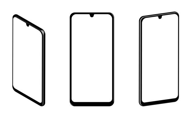istock High detailed realistic smartphone Mockup isolated on a white background. Three views of display. Device Mockup, individual groups and layers 1225135082