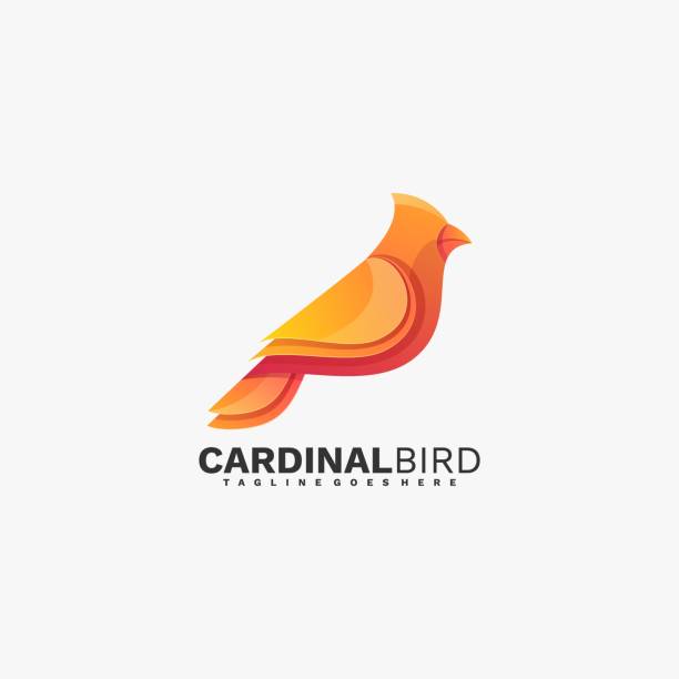 Vector Illustration Cardinal Bird Gradient Colorful Style. Vector Illustration Cardinal Bird Gradient Colorful Style. cardinal mascot stock illustrations