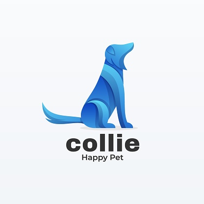Vector Illustration Collie Gradient Colorful Style.
