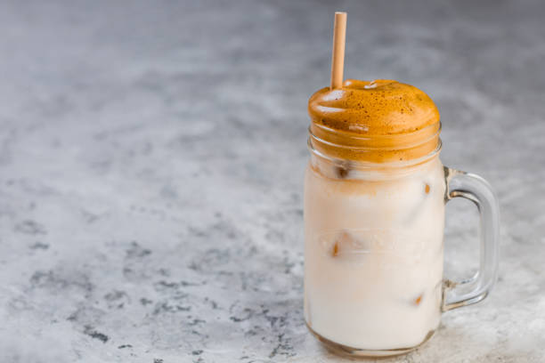 istock Dalgona coffee. New trend. Cold whipped coffee. 1225146095