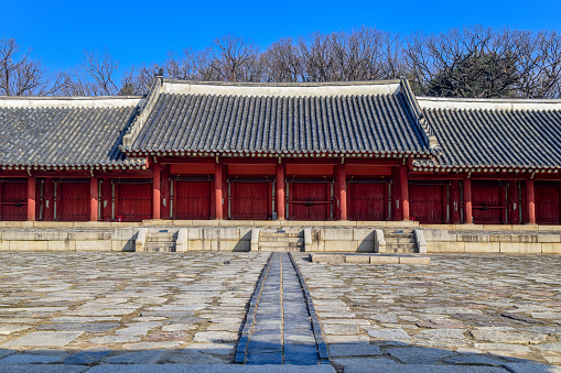 Seoul,South Korea 1/12/2020 Jongmyo Shrine UNESCO World Heritage Site. Seoul, South Korea