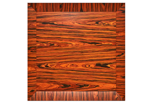 istock Wooden wall panel. Rosewood fineline veneer wall panel on white background 1225149092