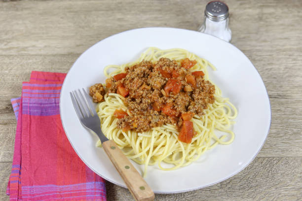 istock plate of spaghetti with bolognese 1225149617