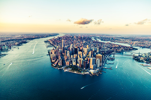 New York City, USA, Aerial View, Manhattan - New York City, Urban Skyline