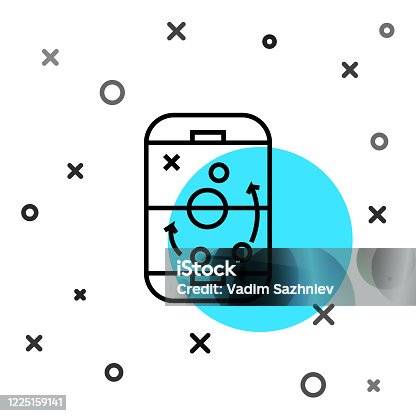 istock Black line Planning strategy concept icon isolated on white background. Hockey cup formation and tactic. Random dynamic shapes. Vector Illustration 1225159141