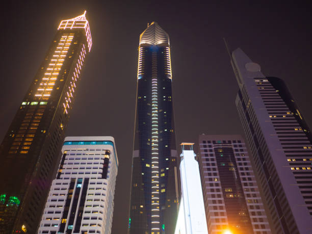 istock Night view of Dubai Downtown with skyscrapers 1225163391