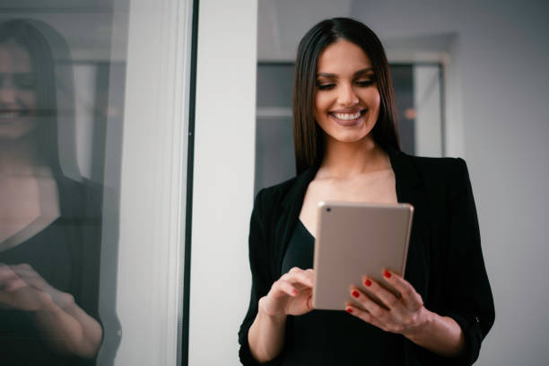 istock Beautiful businesswoman in office. 1225166565