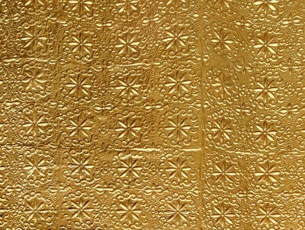 istock Golden metal ornament texture used as background 1225169666