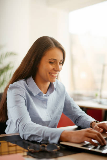 istock Beautiful businesswoman working in office. 1225172683