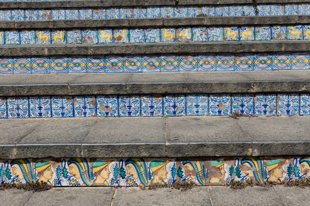 istock Stairway with polychrome ceramic tiles from Caltagirone Sicilia 1225180745