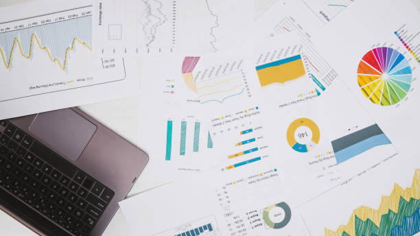 istock work concept - laptop and business reports and charts 1225183698
