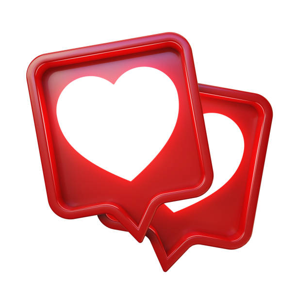 istock Two shiny hearts icons in red rounded square pin. 1225187438