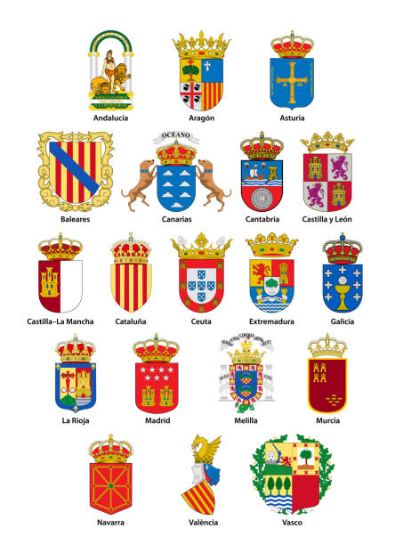 ilustraciones, imágenes clip art, dibujos animados e iconos de stock de escudos de armas españoles - murcia