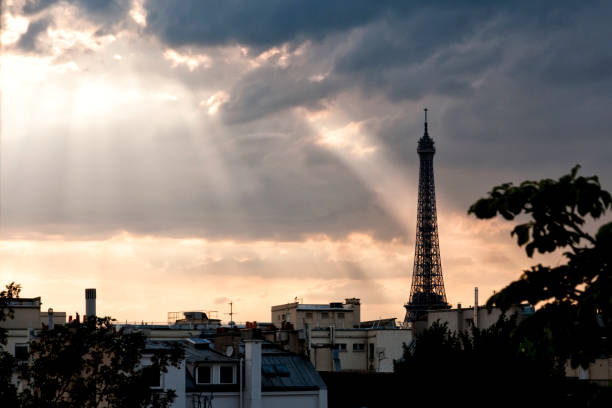 istock Sunset on top of Eiffel Tower 1225195137