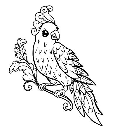 Vẽ Đường Viền Của Một Con Chim Vẹt Mào Cách Điệu Hình Minh Họa Sẵn Có - Tải  Xuống Hình Ảnh Ngay Bây Giờ - Bay - Hoạt Động Di Chuyển, Bàn