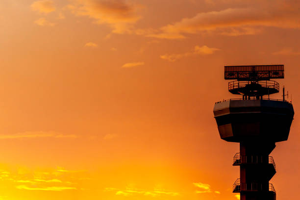 istock Silhouettes of radar tower 1225199759