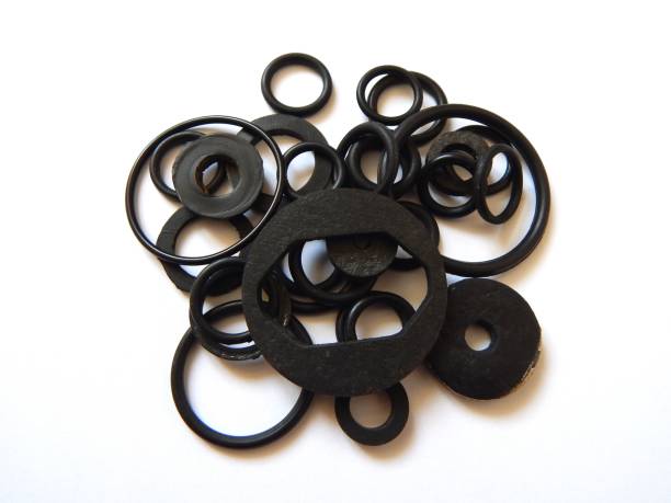 istock Rubber o-ring gaskets for plumbing. The rubber sealing rings for joint seals. 1225207115