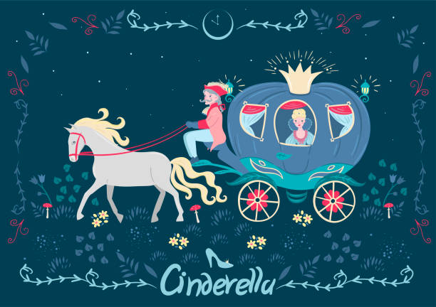 Cinderella In The Carriage Fairytale Banner With The Inscription Vector  Graphics Stock Illustration - Download Image Now - iStock