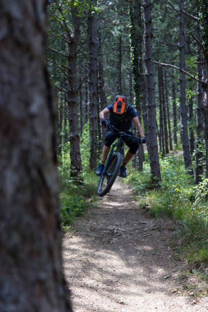 istock Jumping with mountain bike 1225210856
