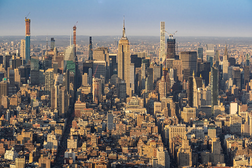 Aerial view from helicopter of Manhattan