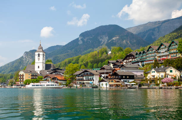 st wolfgang am wolfgangsee - wolfgangsee foto e immagini stock