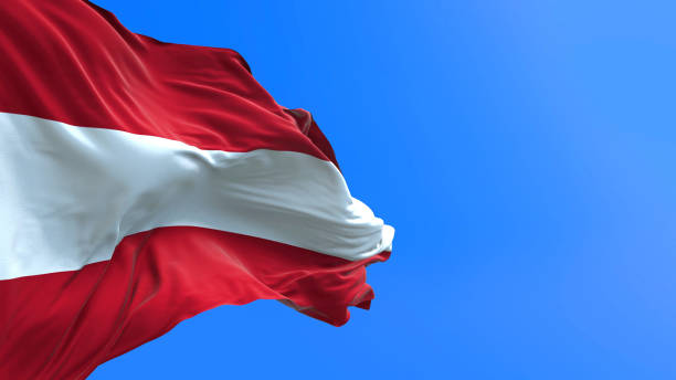 istock Austria - 3D realistic waving flag background 1225215555
