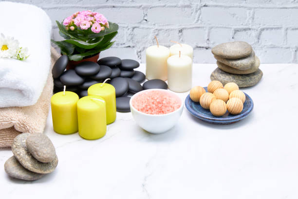 istock Spa Background. Natural, Organic spa cosmetics products, eco friendly accessories 1225215733