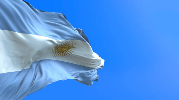 istock Argentina - 3D realistic waving flag background 1225216743