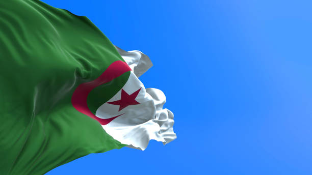 Algeria flag - 3D realistic waving flag background