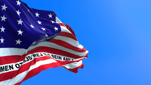 istock Bikini Atoll - 3D realistic waving flag background 1225217043