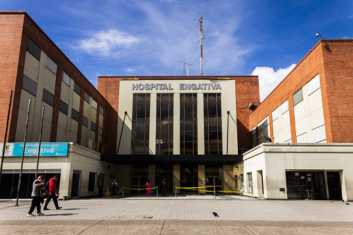 Engativa Hospital, health center located to the north-west of the city of Bogotá, on a sunny day, Bogotá May 16, 2020