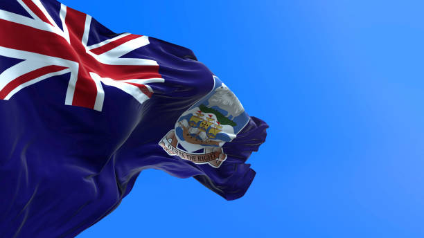 istock falkland Islands - 3D realistic waving flag background 1225218663