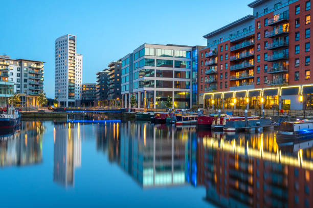 istock Leeds Dock at dusk, Leeds, Yorkshire, England, UK 1225219951