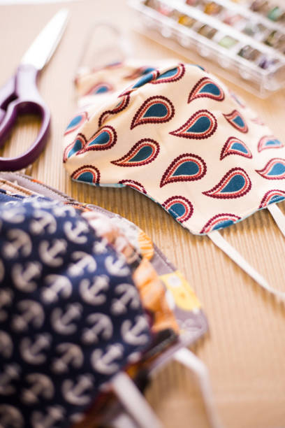 istock Face Masks being made at home for using during virus 1225220678