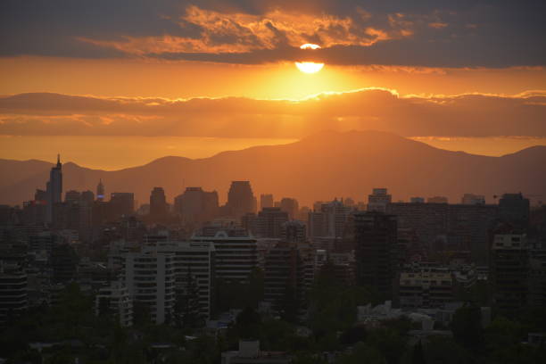 istock Sunset clouds in Santiago, Chile 1225224903
