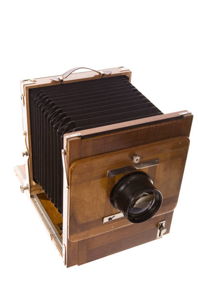 istock Old wood film camera 1225227889