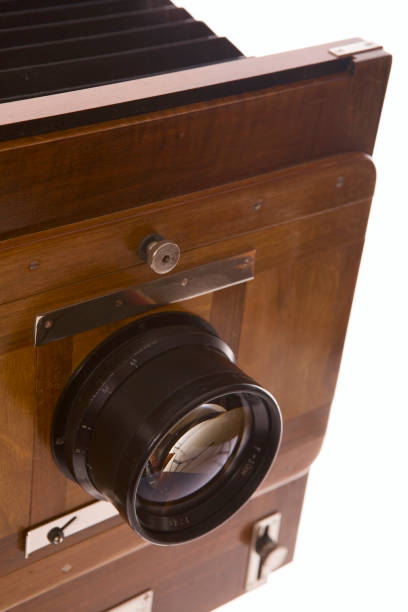 istock Old wood film camera 1225227900