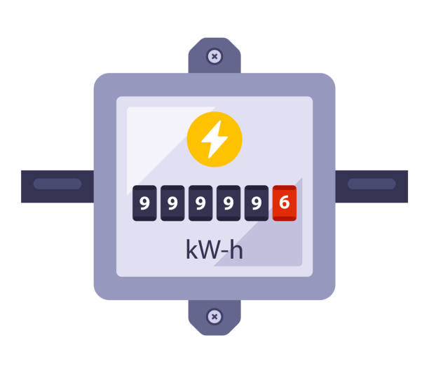 illustrations, cliparts, dessins animés et icônes de compteur d’électricité pour enregistrer la consommation d’énergie - kilowatt