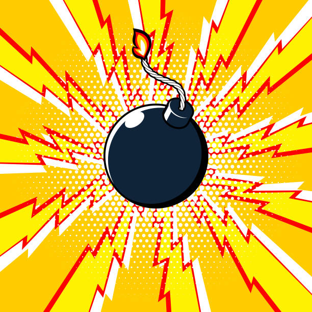 Explode Bomb Bomb icon on exploding effect. Vector symbol. fuse cartoons stock illustrations
