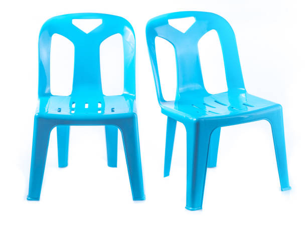 istock blue plastic chair on a white background 1225236655