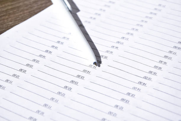 istock Open time Diary agenda planner with a pen. Close-up 1225241140