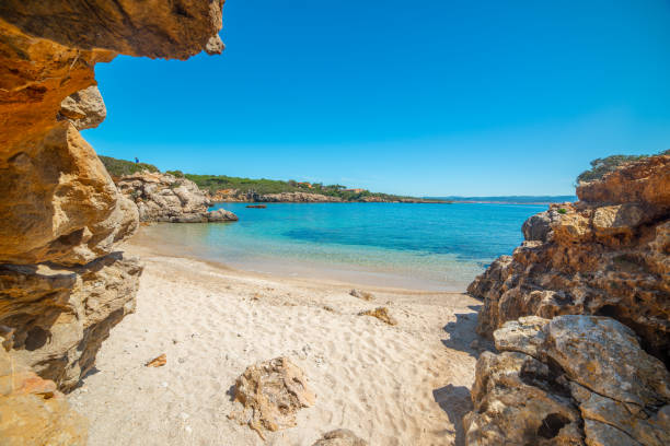 istock Rocks by the sea in a small cove in Alghero 1225242782