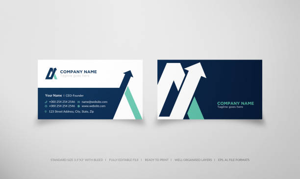 Letter A logo corporate business card Standard business card size 3.5x2 inches with bleed. Fully editable file. Ready to Print. Well-organized Layers. accounting drawings stock illustrations