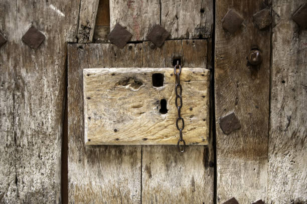 istock Old abandoned wooden door 1225255669