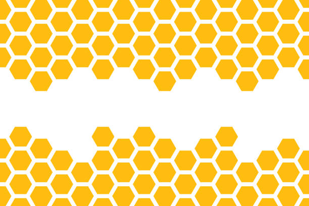 黄色のハニカムの背景。ハニカムパターン。六角形の抽象的な背景ベクトルデザイン。 - seamlessly点のイラスト素材／クリップアート素材／マンガ素材／アイコン素材