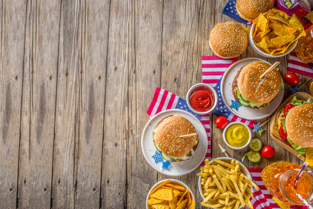 istock Traditional American Picnic with burgers 1225257882
