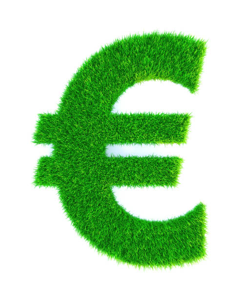 istock Grass Euro Symbol, isolated on white 1225257942