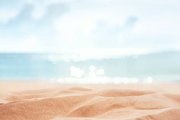 istock Tropical summer sand beach and bokeh sun light on sea background, copy space. 1225257958