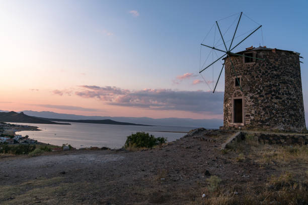 istock Old Stone Windmill Ayvalik, Cunda, Turkey 1225259793